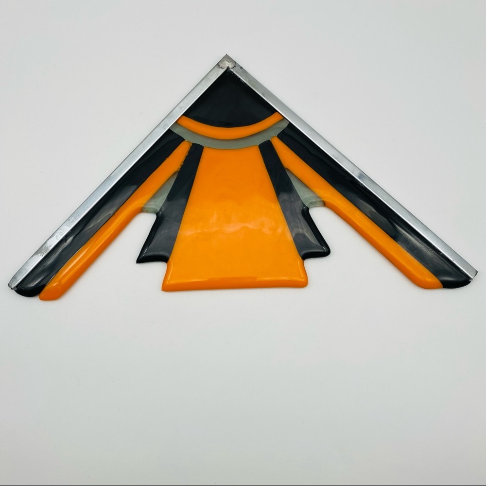 Stained Glass astrology arrow orange black